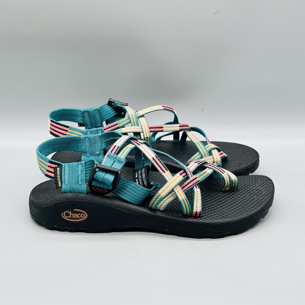 Chaco Sandals Womens 8 Blue Polyester Strappy Cloud Adjustable Outdoor Shoes